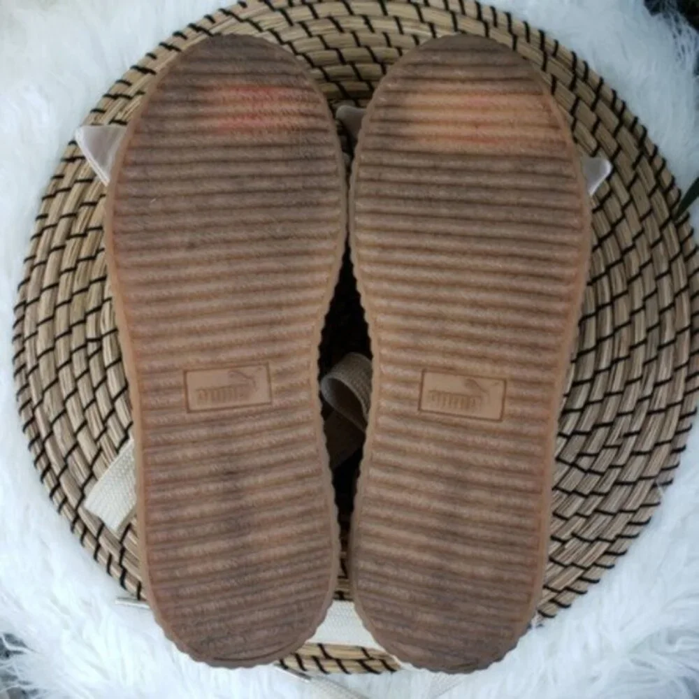 PUMA Fenty by Rihanna Bow Creeper Sandals Leather Cream/Blush pink size 8.5